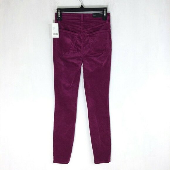 J Brand Alana Victoria Pink Velvet Velour Skinny Jeans Pants Womens Size 24 NWT - Picture 4 of 9